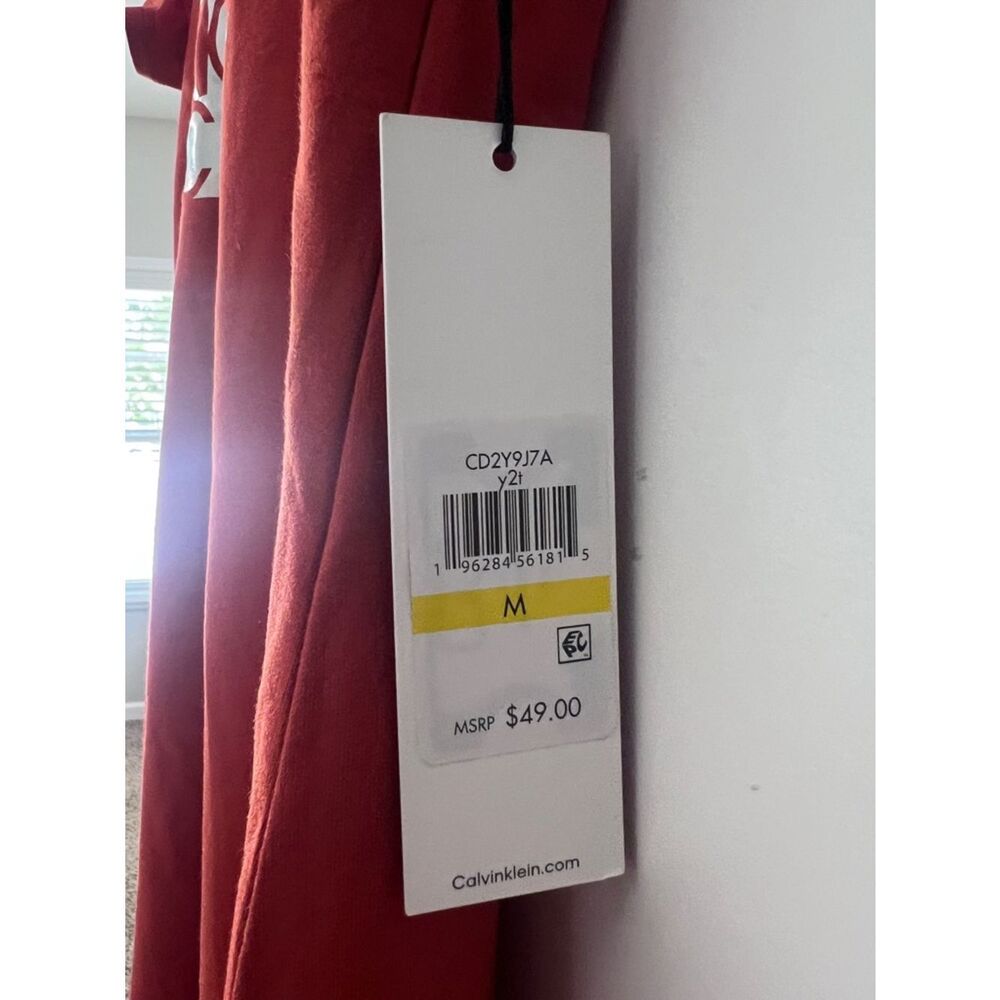 Women’s Calvin Klein hoodie shirt Dress burnt orange NWT M - Picture 3 of 4